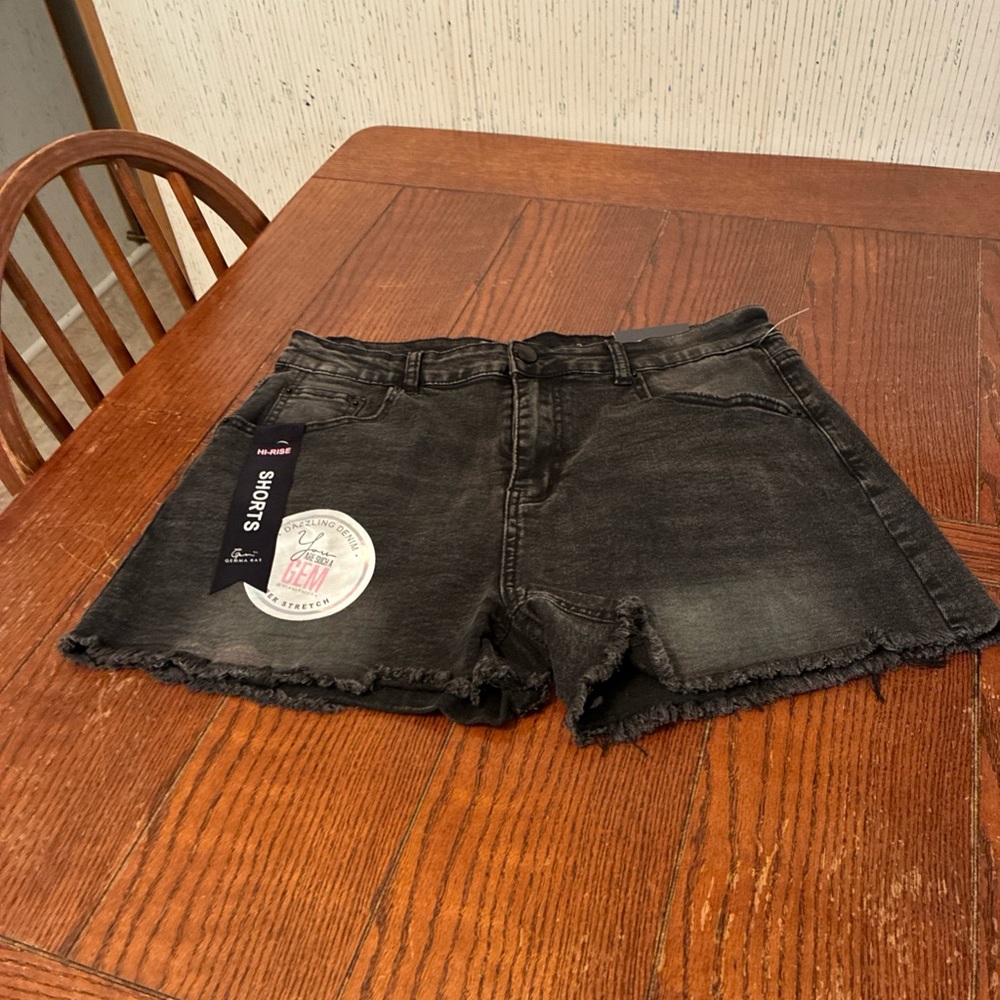 Gem By Gemma Rae High Rise Jean Shorts Women's 13 Stretch Denim Cut Off NWT